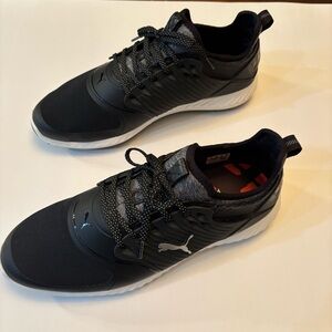 Puma Ignite PWRADAPT Caged Golf Shoes, Black with Puma Silver Men’s Size 11